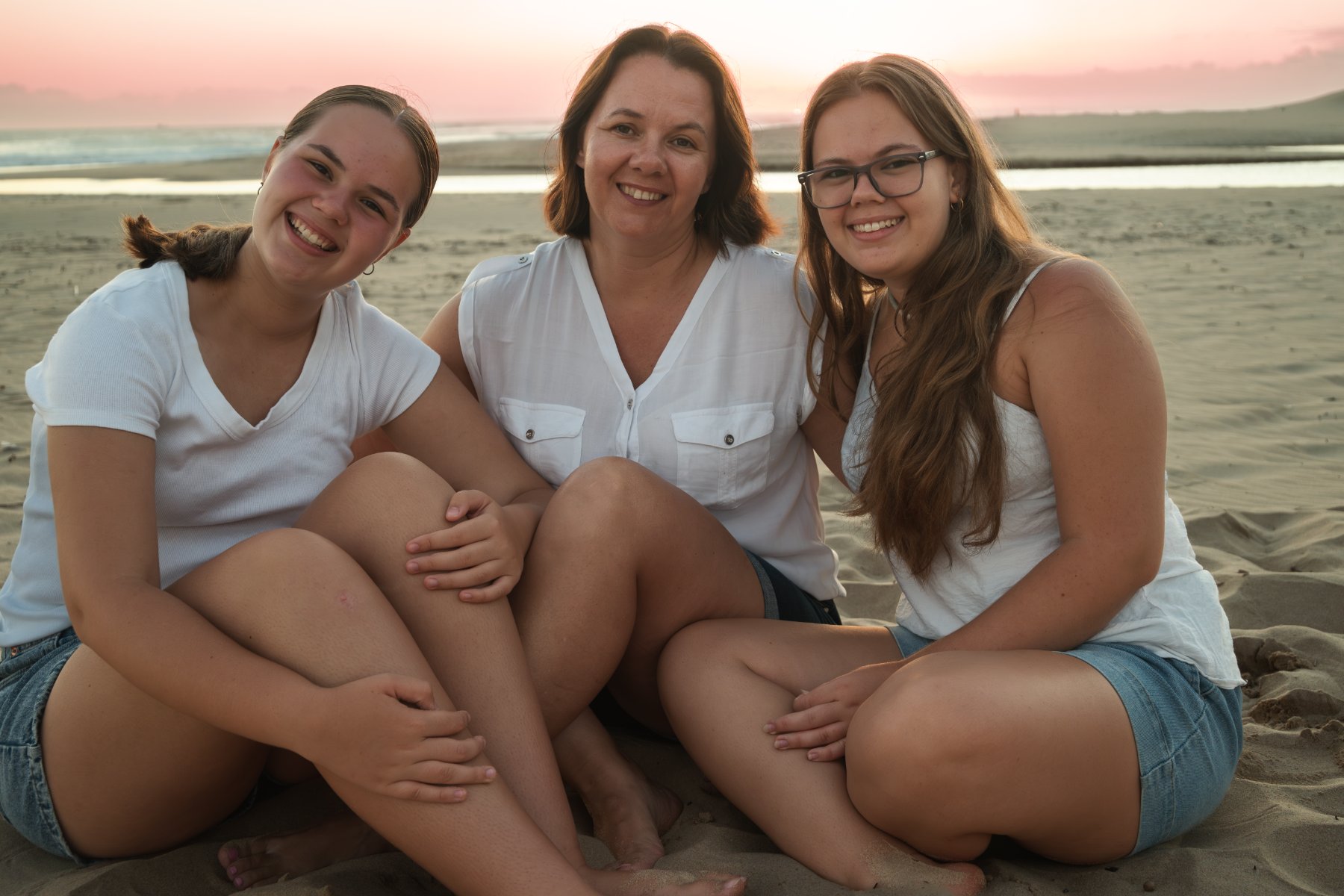 Mother and daughters portrait session on the beach by Christa V Photography